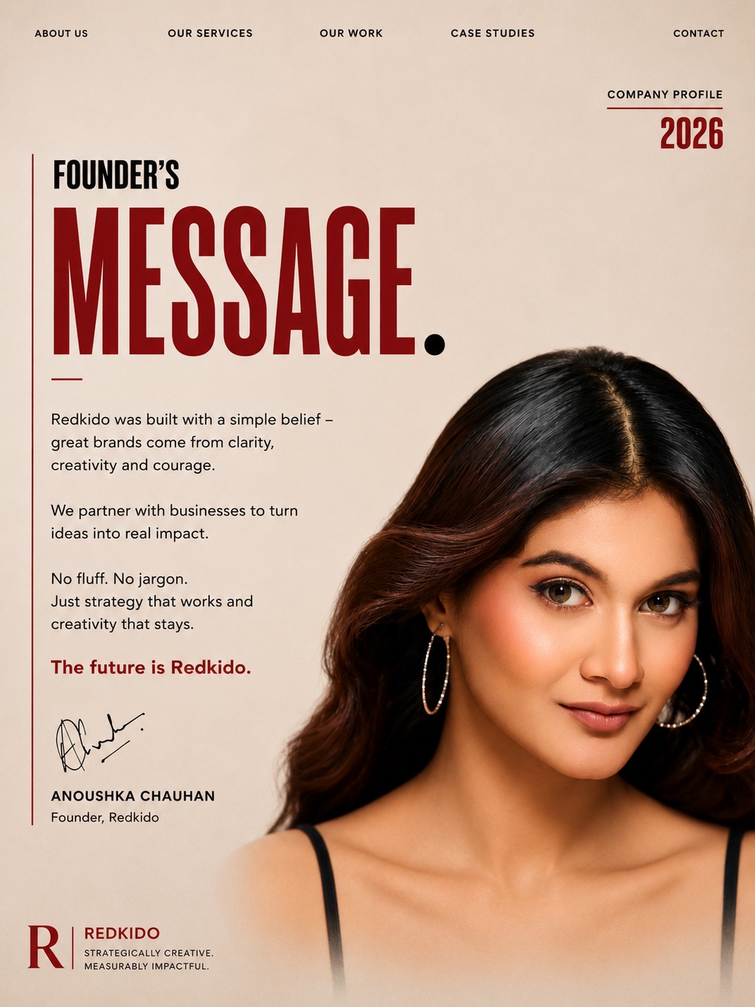 Founder's Message from Anoushka Chauhan, Founder of Redkido